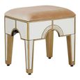 Knightsbridge Stool - Mirrored with Gold Trim