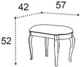 Verdi Dressing Stool - Padded - Grey - French Style