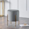 Harrogate Grey Round Upholstered Stool