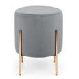 Harrogate Grey Round Upholstered Stool