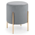 Harrogate Grey Round Upholstered Stool