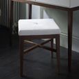 Clearance - Stratford Upholstered Stool - Off White and Walnut - B19