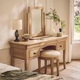 Bordeaux Dressing Stool - Round - Natural - Oak - Padded