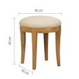 Bordeaux Dressing Stool - Round - Natural - Oak - Padded