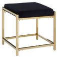Allure Stool - Black Velvet Fabric - Gold Legs