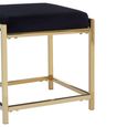 Allure Stool - Black Velvet Fabric - Gold Legs