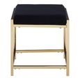 Allure Stool - Black Velvet Fabric - Gold Legs
