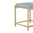 Allure Stool - Powder Blue Velvet Fabric - Gold Legs