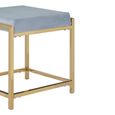 Allure Stool - Powder Blue Velvet Fabric - Gold Legs