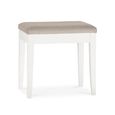 Ashby White Stool - Pebble Grey Fabric
