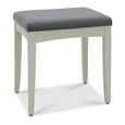 Whitby Soft Grey Velvet Stool - Gun Metal