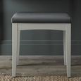 Whitby Soft Grey Velvet Stool - Gun Metal