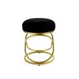 Rizzo Stool - Round - Black Velvet Fabric
