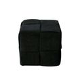 Ottoman Stool - Square - Black Velvet Fabric