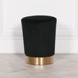 Round Stool - Black Velvet