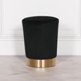 Round Stool - Black Velvet