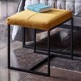 Clearance - Gillmore Space Federico Mustard Velvet Small Upholstered Stool with Black Metal Frame - FSS12618