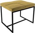 Clearance - Gillmore Space Federico Mustard Velvet Small Upholstered Stool with Black Metal Frame - FSS12618