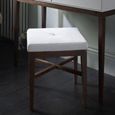 Clearance - Stratford Off White and Walnut Upholstered Stool - A161