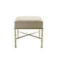 Ottoman Stool - Square - Cream Linen Fabric
