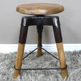 Stool - Mango Wood and Metal - Round - Adjustable