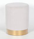 Round Stool - Grey Velvet