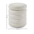 Hailey Ivory Boucle Round Storage Ottoman