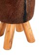 Inca Stool - Round - Brown Goat Hide