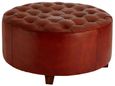 Inca Stool - Brown Leather - Buttoned