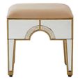 Knightsbridge Stool - Mirrored with Gold Trim