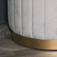 Ribbed Round Stool - Light Grey Velvet