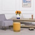 Round Stool - Mustard Yellow Velvet