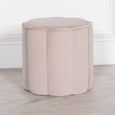 Round Stool - Natural Velvet