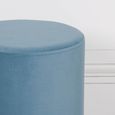 Round Stool - Ocean Blue Velvet