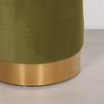 Round Stool - Olive Green Velvet
