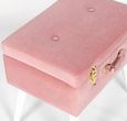 Suitcase Stool with White Legs - Pink Velvet