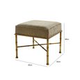 Ottoman Stool - Square - Taupe Linen Fabric