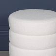 Beehive Round Stool - White Boucle Fabric