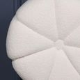 Petal Round Stool - White Boucle Fabric