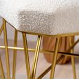 Square Stool - Square - White Boucle Fabric
