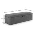 Sorrento Blanket Box - Dark Grey Fabric