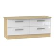 Knightsbridge White Gloss and Light Oak Bed Box
