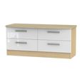 Knightsbridge White Gloss and Light Oak Bed Box