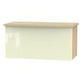Knightsbridge Blanket Box - Cream Gloss and Light Oak