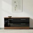 Knightsbridge Bed Box - Black Gloss and Walnut