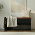 Knightsbridge Blanket Box - Black Gloss and Walnut