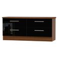 Knightsbridge Bed Box - Black Gloss and Walnut
