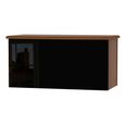 Knightsbridge Blanket Box - Black Gloss and Walnut
