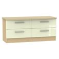 Knightsbridge Bed Box - Cream Gloss and Light Oak
