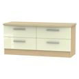 Knightsbridge Bed Box - Cream Gloss and Light Oak